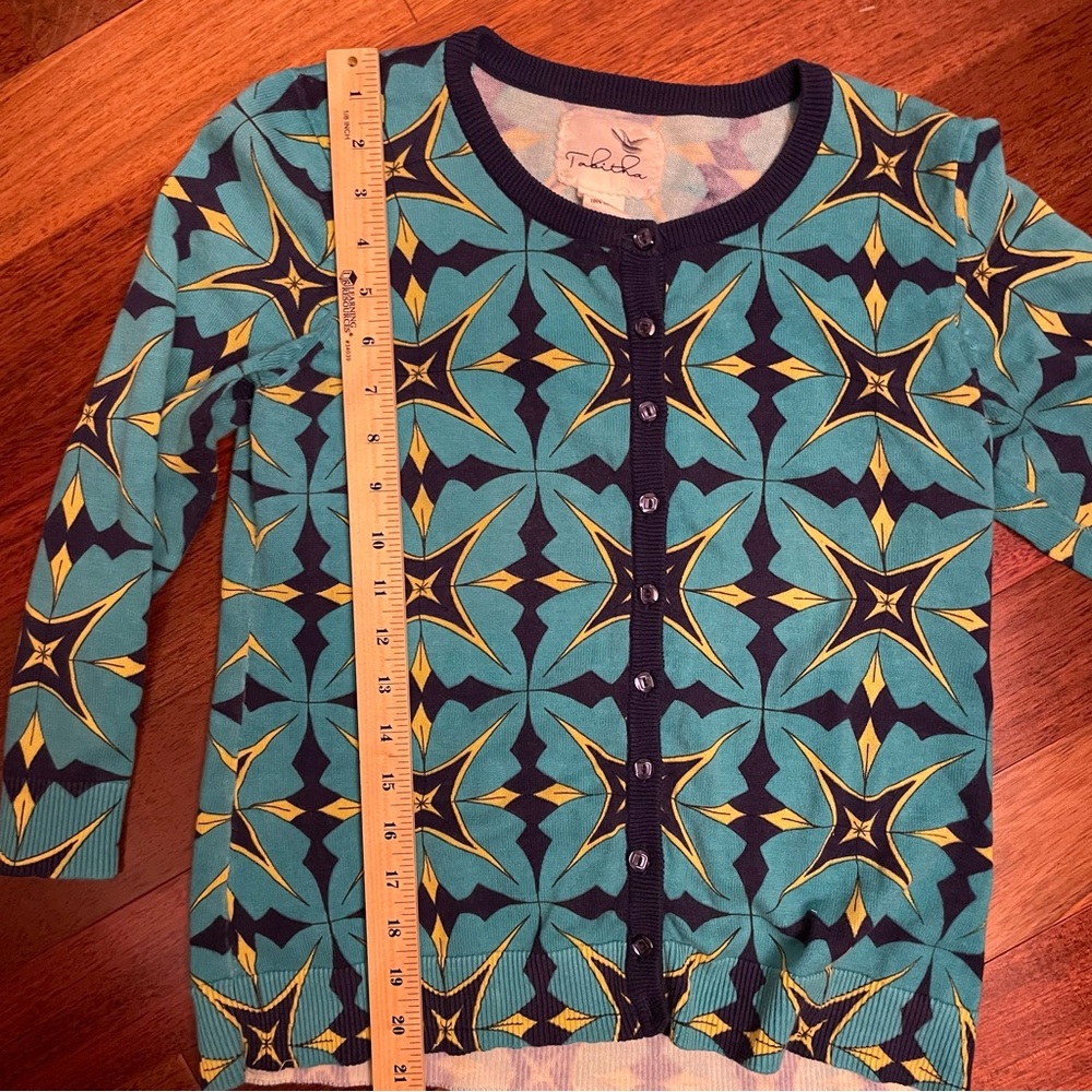 Tabitha Vibrant Teal and Navy Cardigan - Picture 8 of 9